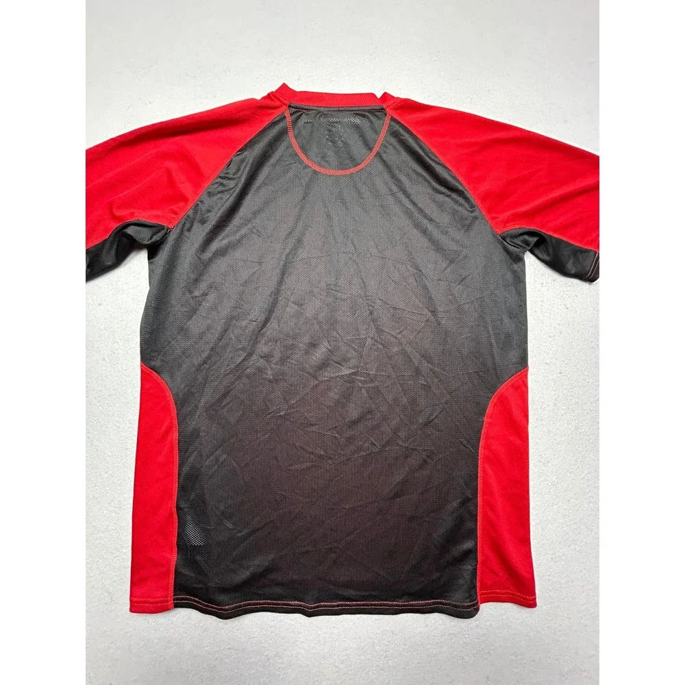 Adidas Training Shirt 100% Polyester Red Black Size Large Mens